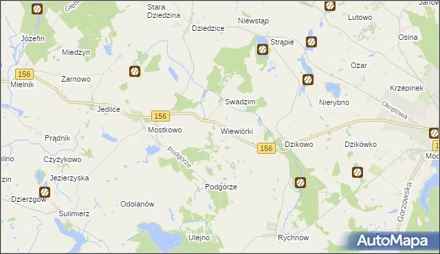 mapa Wiewiórki gmina Barlinek, Wiewiórki gmina Barlinek na mapie Targeo