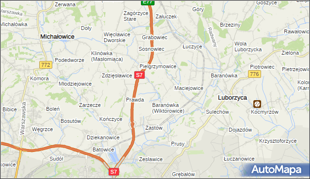 mapa Wiktorowice, Wiktorowice na mapie Targeo