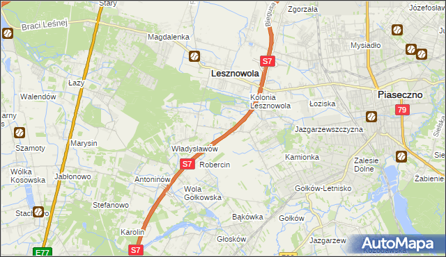 mapa Wilcza Góra gmina Lesznowola, Wilcza Góra gmina Lesznowola na mapie Targeo