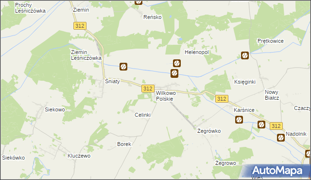 mapa Wilkowo Polskie, Wilkowo Polskie na mapie Targeo