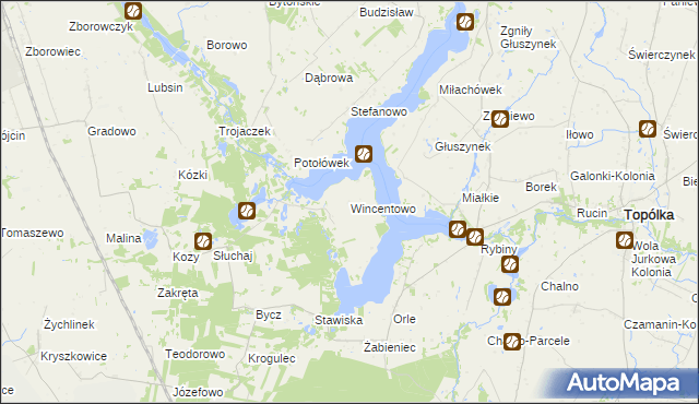 mapa Wincentowo gmina Piotrków Kujawski, Wincentowo gmina Piotrków Kujawski na mapie Targeo