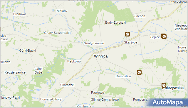 mapa Winnica powiat pułtuski, Winnica powiat pułtuski na mapie Targeo