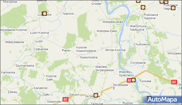 mapa Wirów gmina Jabłonna Lacka, Wirów gmina Jabłonna Lacka na mapie Targeo