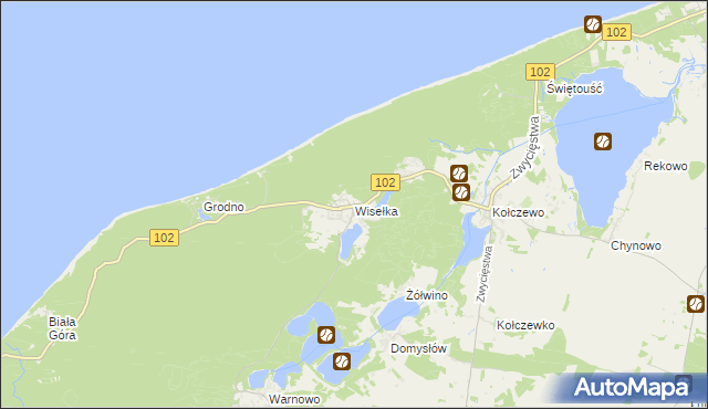 mapa Wisełka, Wisełka na mapie Targeo