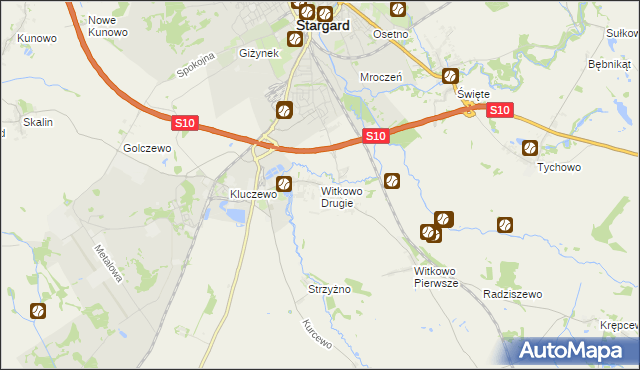 mapa Witkowo Drugie, Witkowo Drugie na mapie Targeo