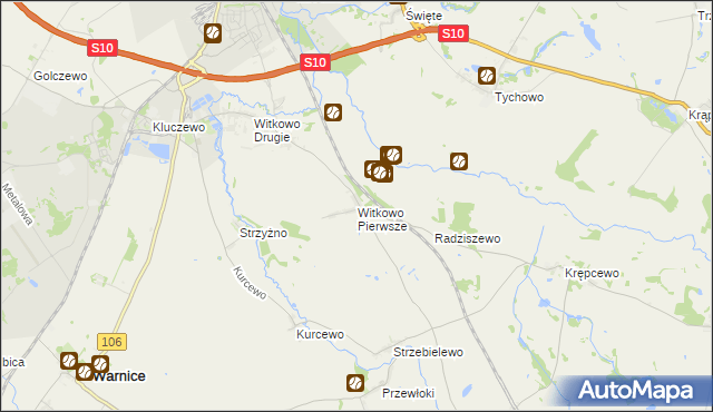 mapa Witkowo Pierwsze, Witkowo Pierwsze na mapie Targeo