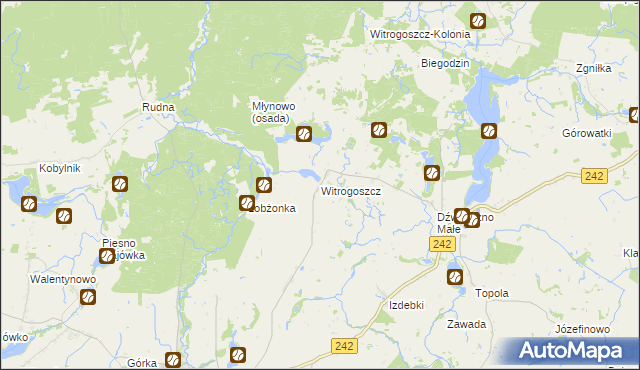 mapa Witrogoszcz, Witrogoszcz na mapie Targeo