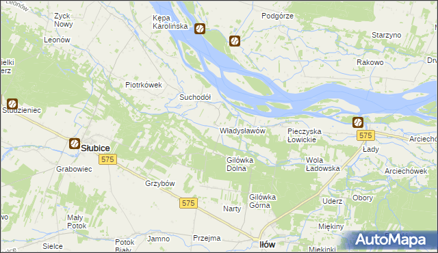 mapa Władysławów gmina Iłów, Władysławów gmina Iłów na mapie Targeo