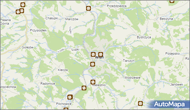 mapa Wleń, Wleń na mapie Targeo