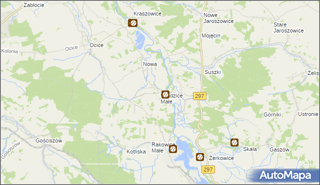 mapa Włodzice Małe, Włodzice Małe na mapie Targeo