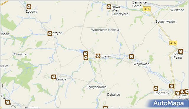 mapa Włodzienin, Włodzienin na mapie Targeo