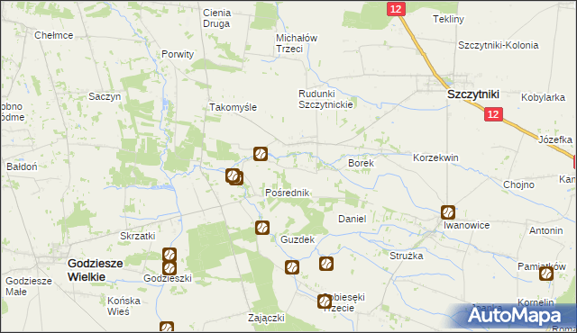 mapa Włodzimierz gmina Szczytniki, Włodzimierz gmina Szczytniki na mapie Targeo