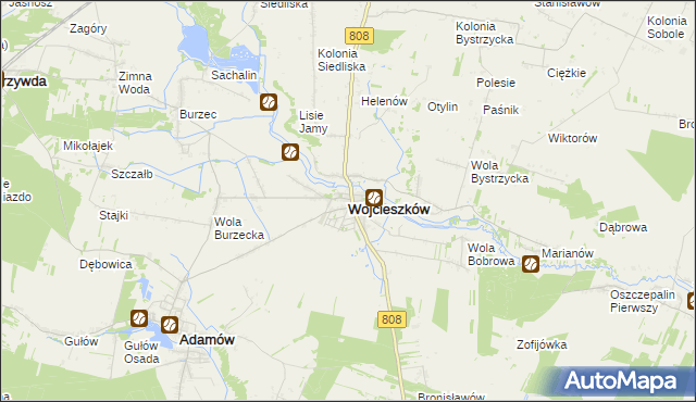 mapa Wojcieszków, Wojcieszków na mapie Targeo