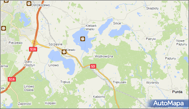 mapa Wojtkowizna, Wojtkowizna na mapie Targeo