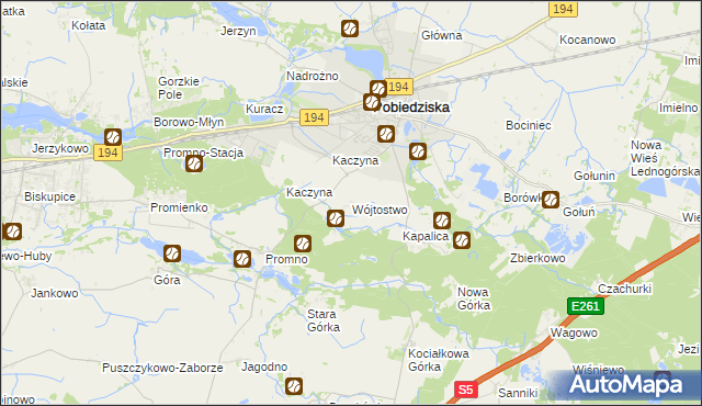 mapa Wójtostwo gmina Pobiedziska, Wójtostwo gmina Pobiedziska na mapie Targeo