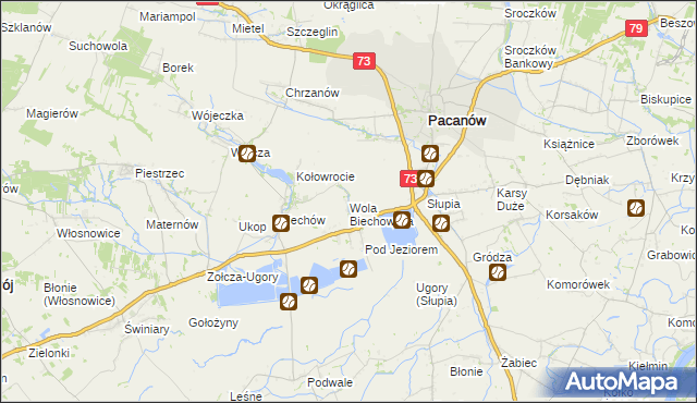mapa Wola Biechowska, Wola Biechowska na mapie Targeo