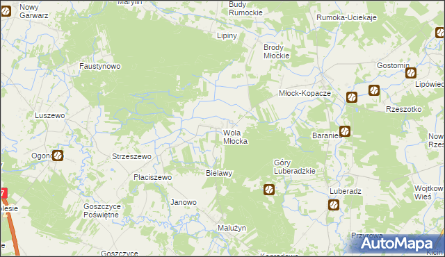 mapa Wola Młocka, Wola Młocka na mapie Targeo