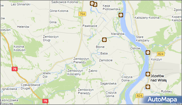 mapa Wola Pawłowska gmina Solec nad Wisłą, Wola Pawłowska gmina Solec nad Wisłą na mapie Targeo