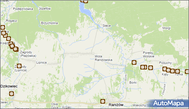 mapa Wola Raniżowska, Wola Raniżowska na mapie Targeo