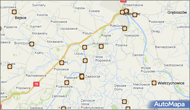 mapa Wola Rogowska, Wola Rogowska na mapie Targeo