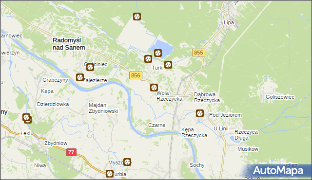 mapa Wola Rzeczycka, Wola Rzeczycka na mapie Targeo