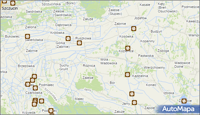 mapa Wola Wadowska, Wola Wadowska na mapie Targeo
