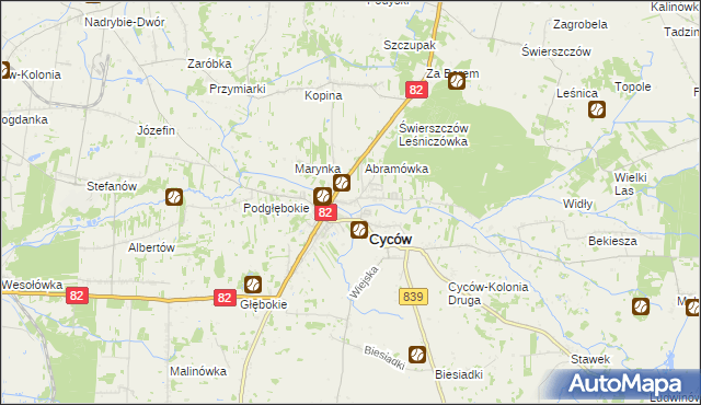 mapa Wólka Cycowska, Wólka Cycowska na mapie Targeo