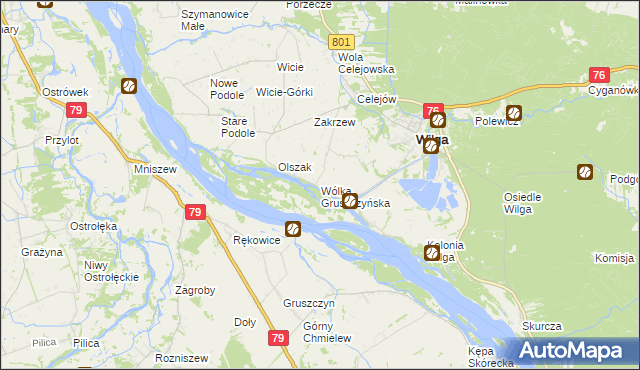 mapa Wólka Gruszczyńska, Wólka Gruszczyńska na mapie Targeo