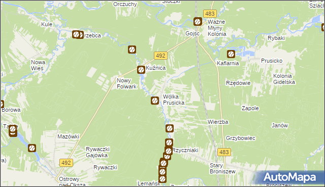 mapa Wólka Prusicka, Wólka Prusicka na mapie Targeo