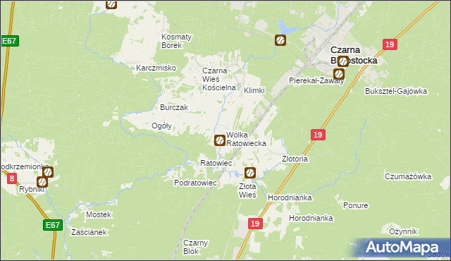 mapa Wólka Ratowiecka, Wólka Ratowiecka na mapie Targeo