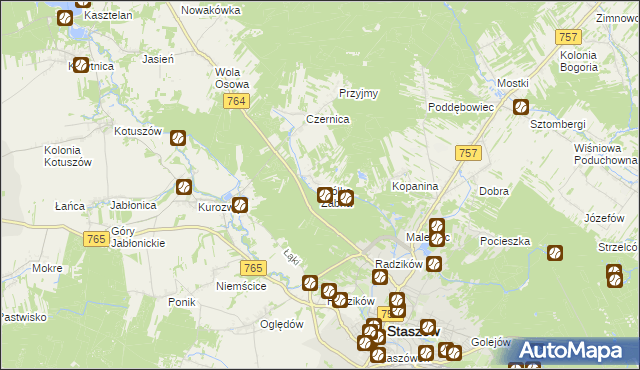 mapa Wólka Żabna, Wólka Żabna na mapie Targeo