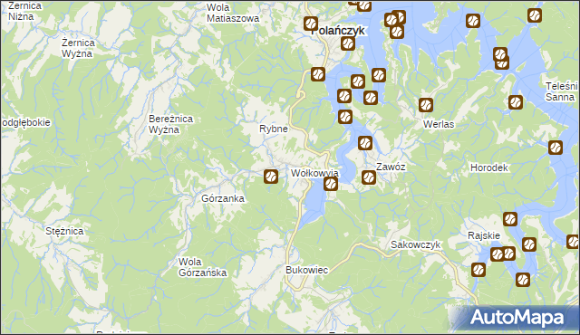 mapa Wołkowyja, Wołkowyja na mapie Targeo