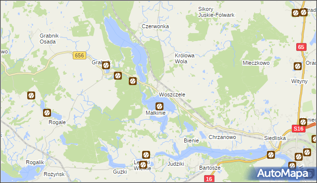 mapa Woszczele, Woszczele na mapie Targeo