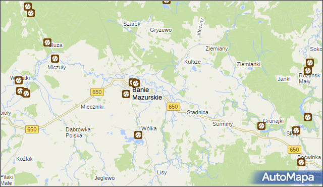 mapa Wróbel gmina Banie Mazurskie, Wróbel gmina Banie Mazurskie na mapie Targeo