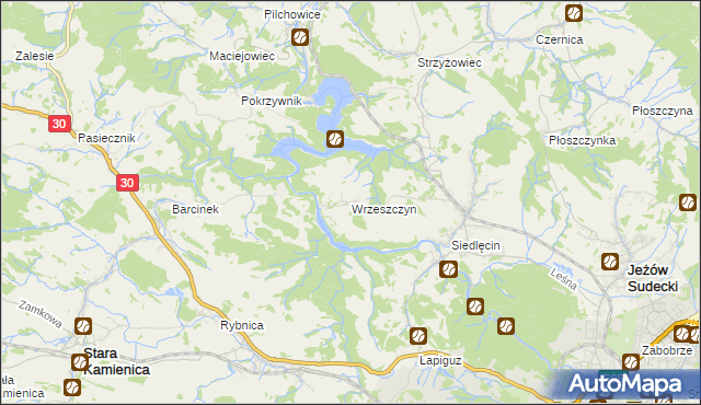 mapa Wrzeszczyn, Wrzeszczyn na mapie Targeo