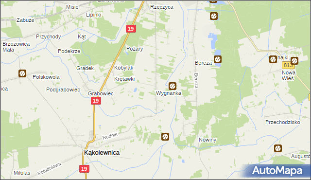 mapa Wygnanka gmina Kąkolewnica, Wygnanka gmina Kąkolewnica na mapie Targeo