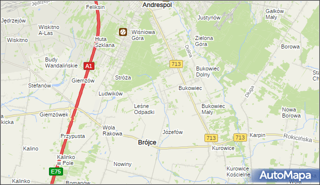 mapa Wygoda gmina Brójce, Wygoda gmina Brójce na mapie Targeo