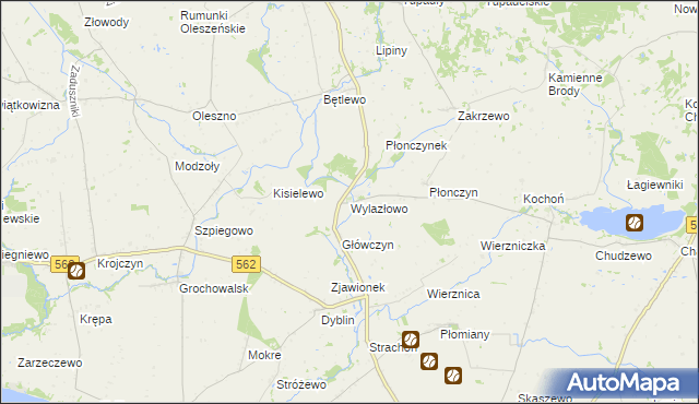 mapa Wylazłowo gmina Wielgie, Wylazłowo gmina Wielgie na mapie Targeo