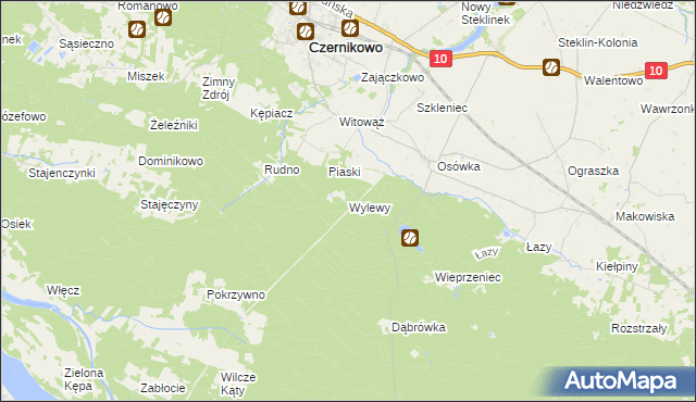 mapa Wylewy, Wylewy na mapie Targeo