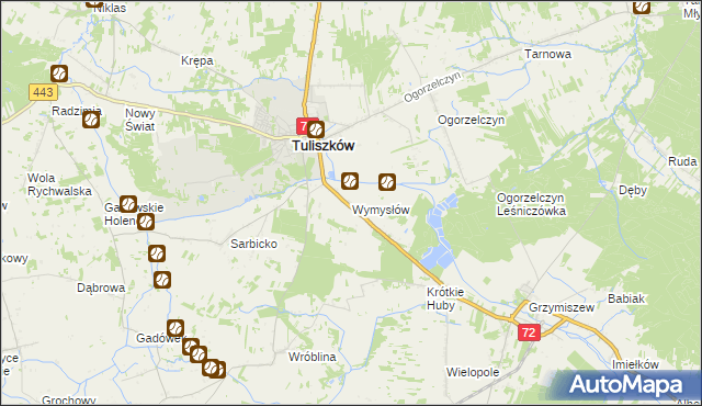 mapa Wymysłów gmina Tuliszków, Wymysłów gmina Tuliszków na mapie Targeo