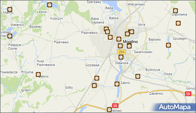 mapa Wyrobki gmina Mogilno, Wyrobki gmina Mogilno na mapie Targeo