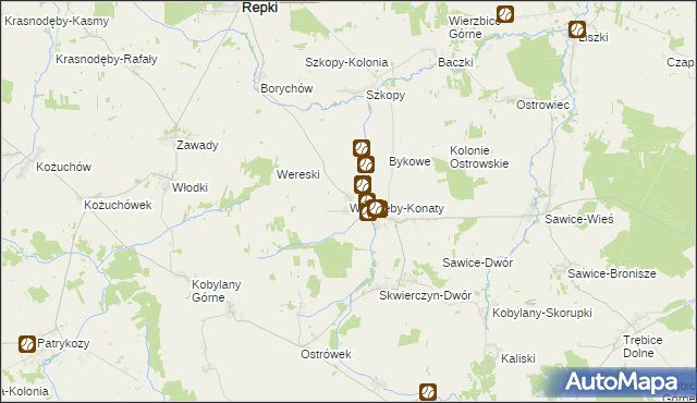 mapa Wyrozęby-Konaty, Wyrozęby-Konaty na mapie Targeo