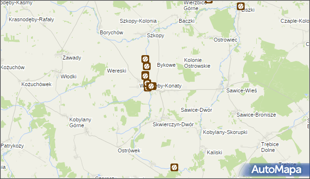 mapa Wyrozęby-Podawce, Wyrozęby-Podawce na mapie Targeo