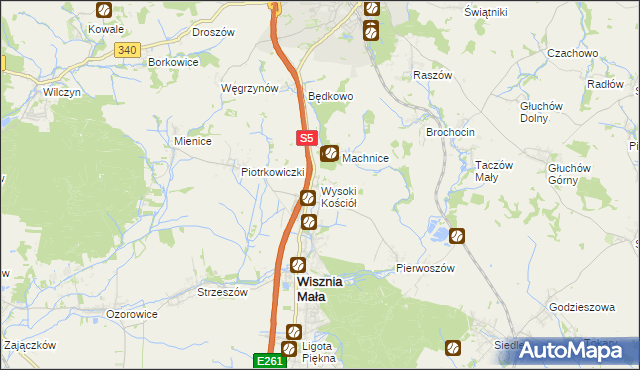 mapa Wysoki Kościół, Wysoki Kościół na mapie Targeo