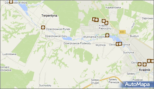 mapa Wyżnianka, Wyżnianka na mapie Targeo