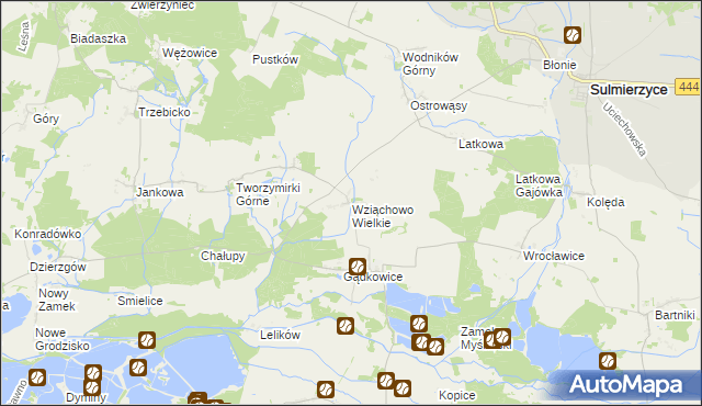 mapa Wziąchowo Wielkie, Wziąchowo Wielkie na mapie Targeo