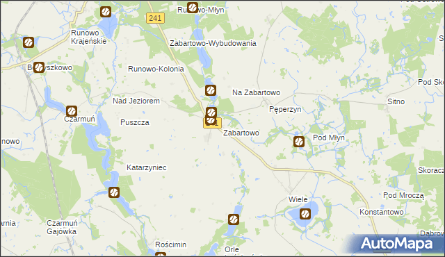 mapa Zabartowo, Zabartowo na mapie Targeo