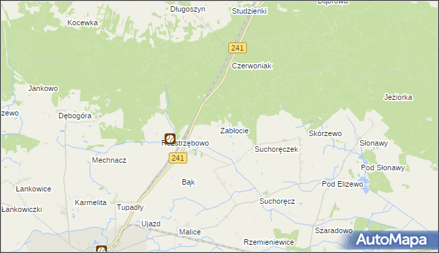 mapa Zabłocie gmina Kcynia, Zabłocie gmina Kcynia na mapie Targeo