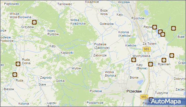 mapa Zaborcze, Zaborcze na mapie Targeo