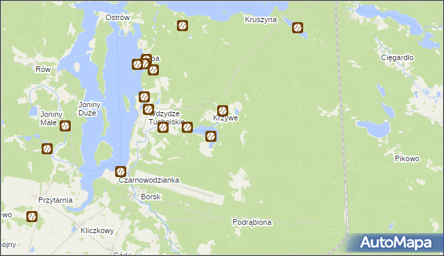 mapa Zabrody gmina Karsin, Zabrody gmina Karsin na mapie Targeo